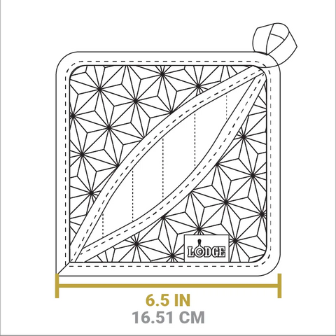 Cast Iron Fluted Cake Pan with Red Potholders
