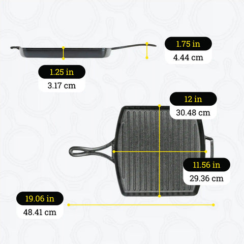Blacklock 12 Inch Lightweight Cast Iron Grill Pan