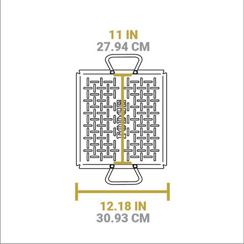 13 x 12 Inch Seasoned Carbon Steel Grilling Basket