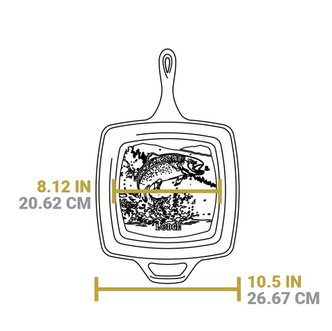 Wildlife Square Grill Pan with Fish